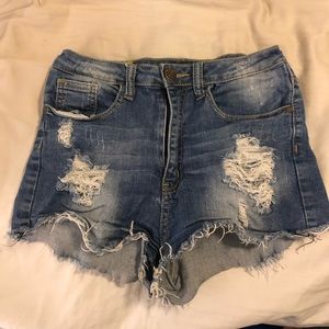 Ripped Jean Shorts